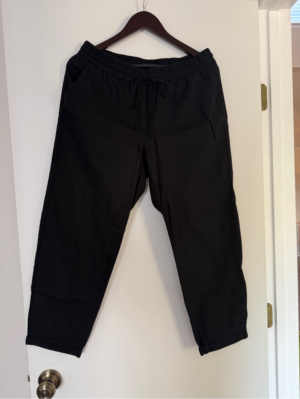 J. Crew Women’s Black Drawstring Linen Pants